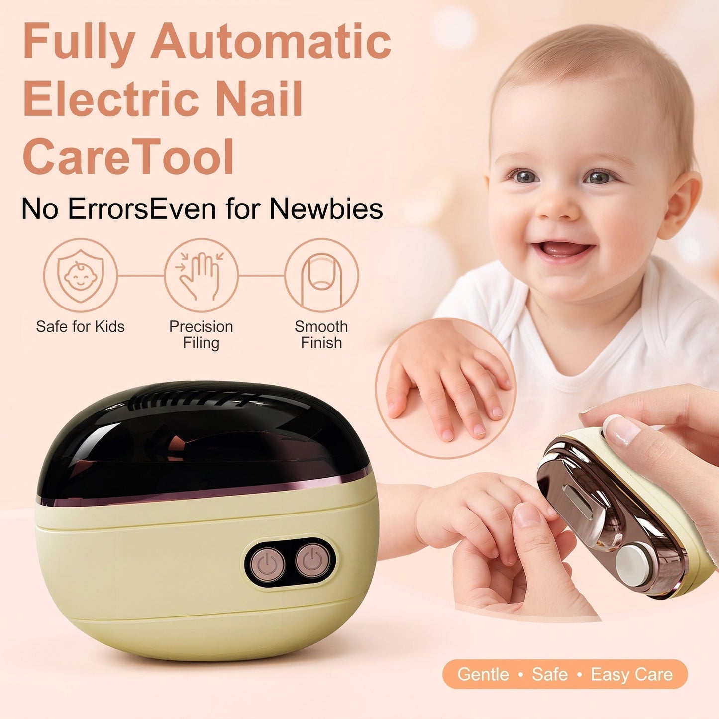 ⏳Time-Limited Special⏰2-in-1 Smart Electric Nail Trimmer & Polisher for All Ages 👨‍👩‍👧‍👦 – Blade-Free, Blood-Free & Stress-Free Nail Care! 💅