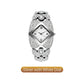 Silver diamond-studded women's watch with white dial, luxury bracelet style, clarioy accessories