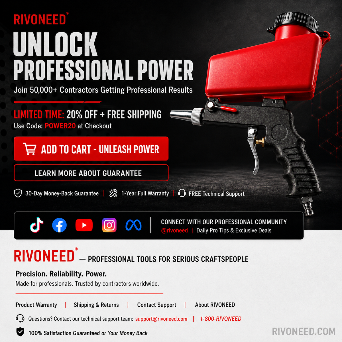 ⏳Time-Limited Special⏰Pneumatic Sand Blaster – Rust Removal, Polishing & Detailing – Heavy-Duty Air Powered for Workshop & Auto 🛠️