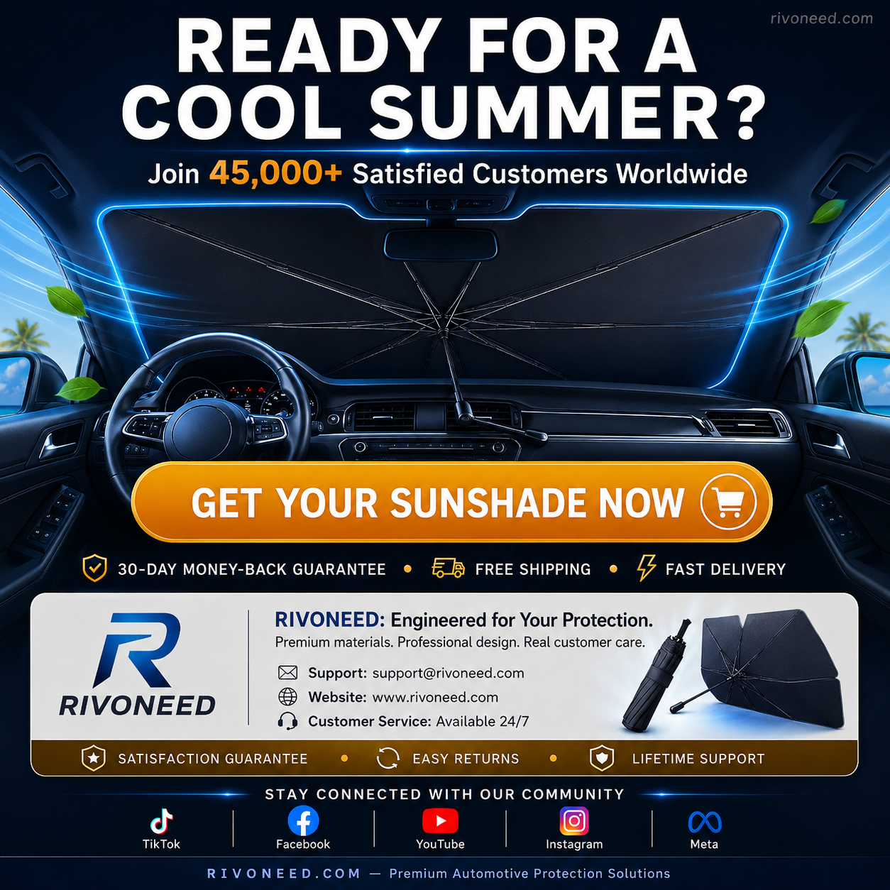 🌈 Foldable windshield sunshade