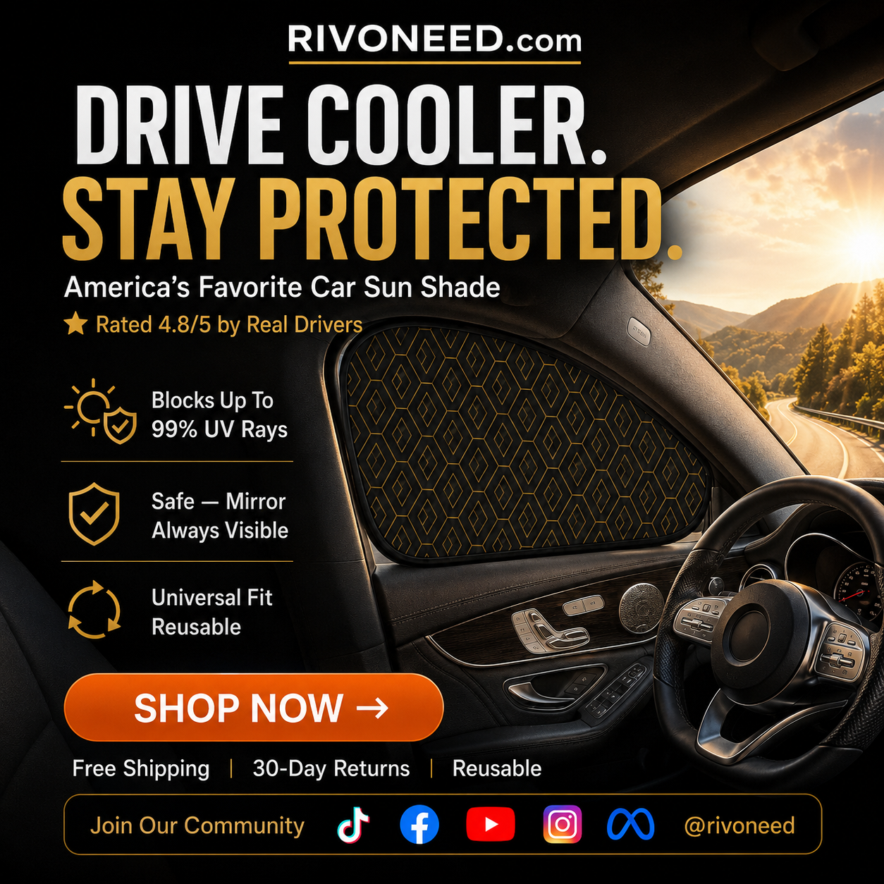 📢📢50% OFF !! ⏰Universal Car Side Window Sun Shades