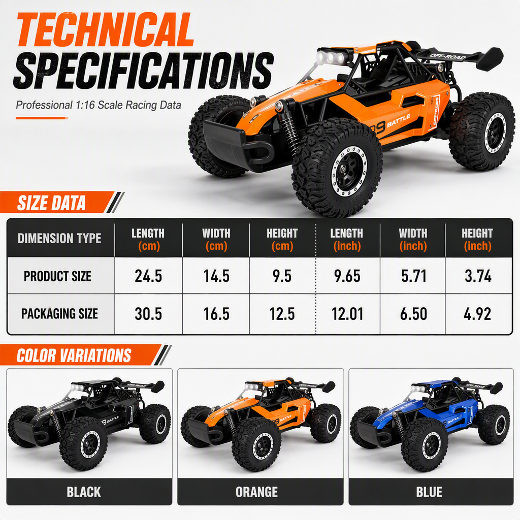 Race Any Terrain Instantly! No-Bump 4WD LED RC Car