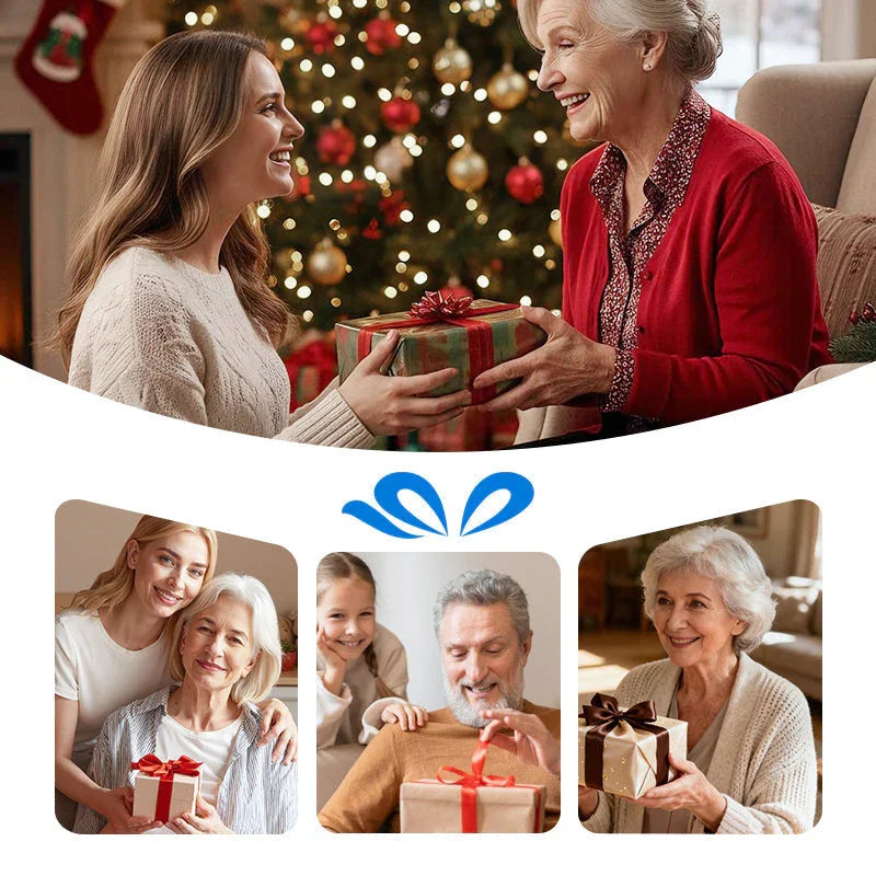 Happy families exchanging Christmas gifts with decorated tree, perfect for clarioy homeware gifts.