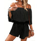 👗 LIMITED-TIME 50% OFF! ✨ Women's Off-Shoulder Shorts Jumpsuit – Abstract Print, Drawstring Waist, Vacation Ready 🌿