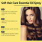 Soft Hair Care Essential Oil Spray product features, benefits, and model with shiny wavy hair