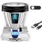 clarioy premium silver car ashtray with LED light, USB charging cable, and sleek modern design