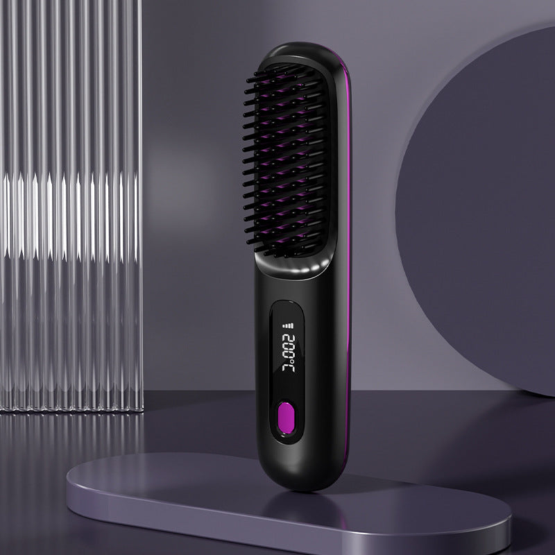 💇‍♀️ 60% OFF NOW! 🔥 Wireless Ceramic Hair Straightening Comb – Fast Heating, Anti-Frizz & Tangle-Free Design ✨