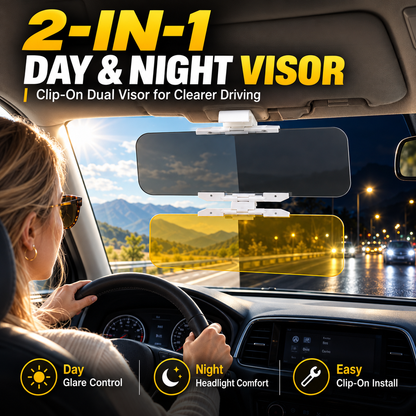 ⏳🔥LIMITED-TIME 78% OFF! Careluxpro Universal HD Anti-Glare Car Visor for Day & Night