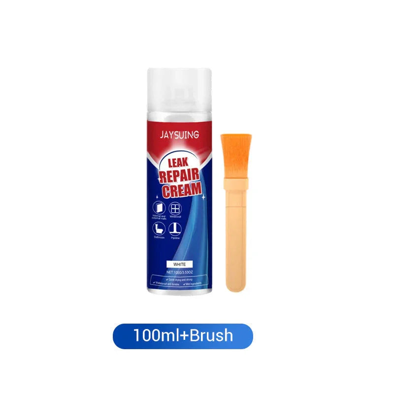 JAYSUING Leak Repair Cream 100ml with orange brush, clarioy homeware and auto tool.