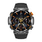 Black smart watch with gold accents, fitness tracking and heart rate display, sold on clarioy