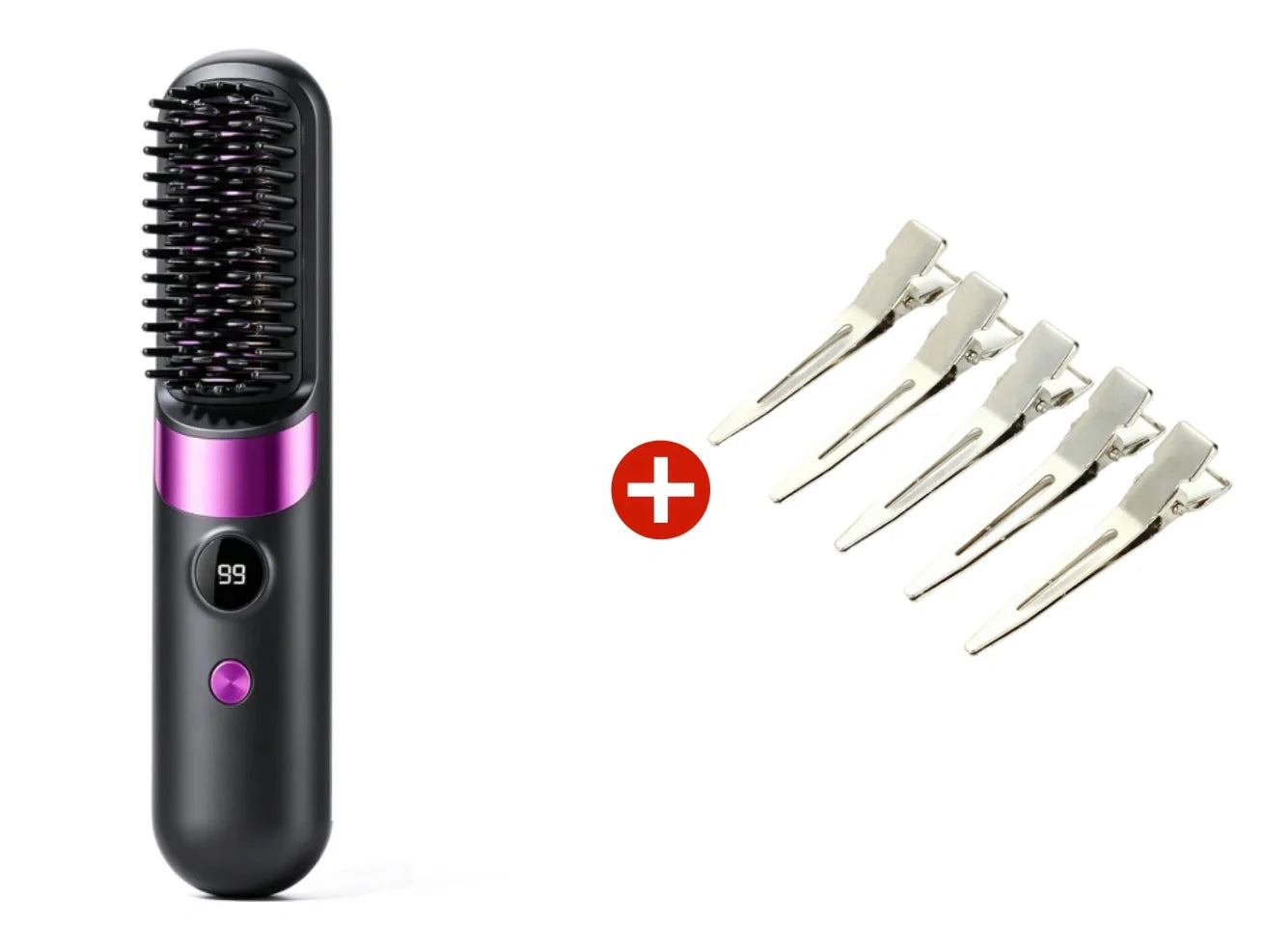 🥳2026 HOT SALE🥳💞50K+ SOLD!💇‍♀️🛡️ 50% OFF! 3‑in‑1 Cordless Hair Straightening Brush – Straighten, curl & detangle with 4 heat settings. Wider teeth prevent burns – safe for daily styling! ✨🌿