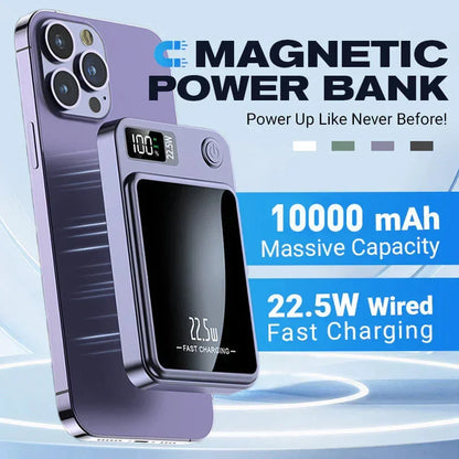 Magnetic power bank for iPhone with 10000mAh capacity and 22.5W fast charging from clarioy