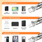 Universal compatibility chart showing USB-C, Micro USB, and Lightning connectors for devices.
