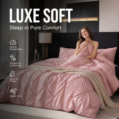 💗Last day of sale – 50% off⚡Bedsure Soft Pintuck Duvet Set