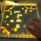 Hand wiping LED message board with 'I love you to the moon' written, clarioy home electronics