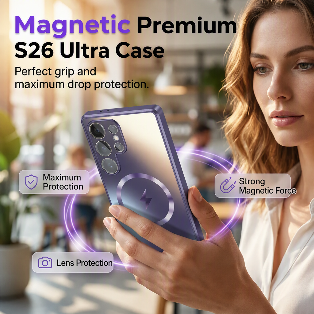 📱🧲 50% OFF! Magnetic Case for Samsung Galaxy S26 Ultra / S25 / S24 – Soft AG Matte, Instant Magnetic Lock & Full Camera Protection ✨