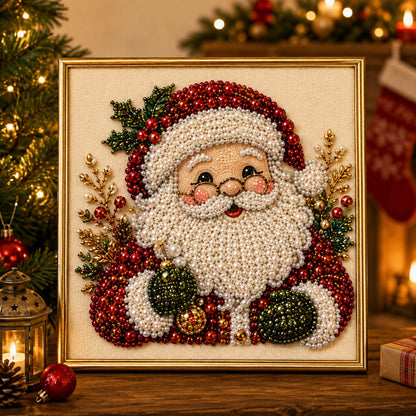 🎄✨DIY Christmas Pearl Diamond Painting Kit – 5 festive designs, 3D raised beads & display frame included. A sparkling holiday masterpiece for your wall! 🖼️🎨