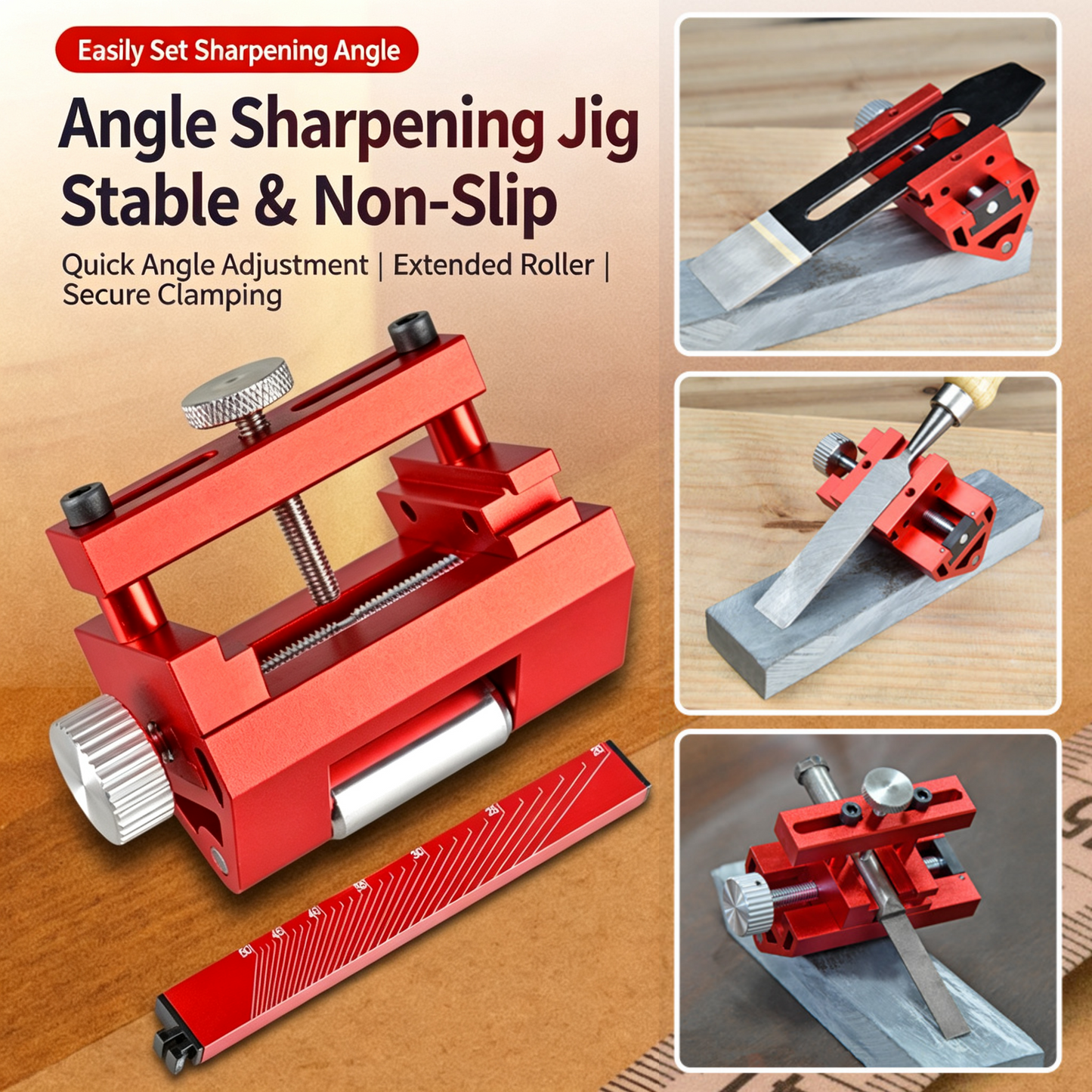 🔥 Limited-Time 50% OFF – Professional Honing Guide System, Precision Angle Jig for Woodworking Chisels & Hand Planes, Durable Metal Construction, Fits 2.5mm–71mm Blades