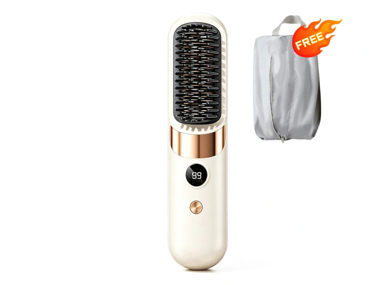 🥳2026 HOT SALE🥳💞50K+ SOLD!💇‍♀️🛡️ 50% OFF! 3‑in‑1 Cordless Hair Straightening Brush – Straighten, curl & detangle with 4 heat settings. Wider teeth prevent burns – safe for daily styling! ✨🌿
