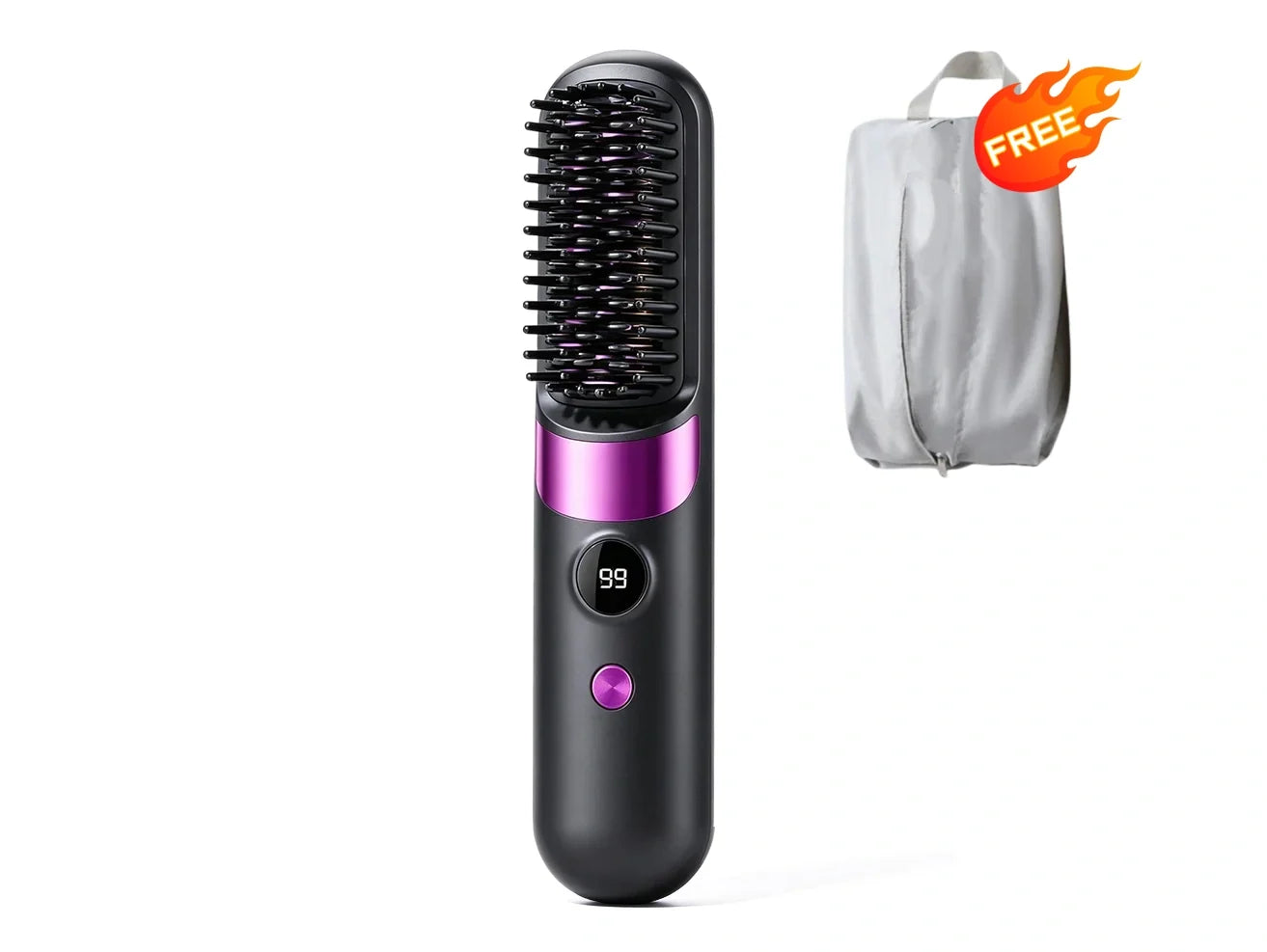 🥳2026 HOT SALE🥳💞50K+ SOLD!💇‍♀️🛡️ 50% OFF! 3‑in‑1 Cordless Hair Straightening Brush – Straighten, curl & detangle with 4 heat settings. Wider teeth prevent burns – safe for daily styling! ✨🌿