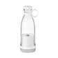 Clear portable blender bottle with white lid and ring handle, clarioy homeware product