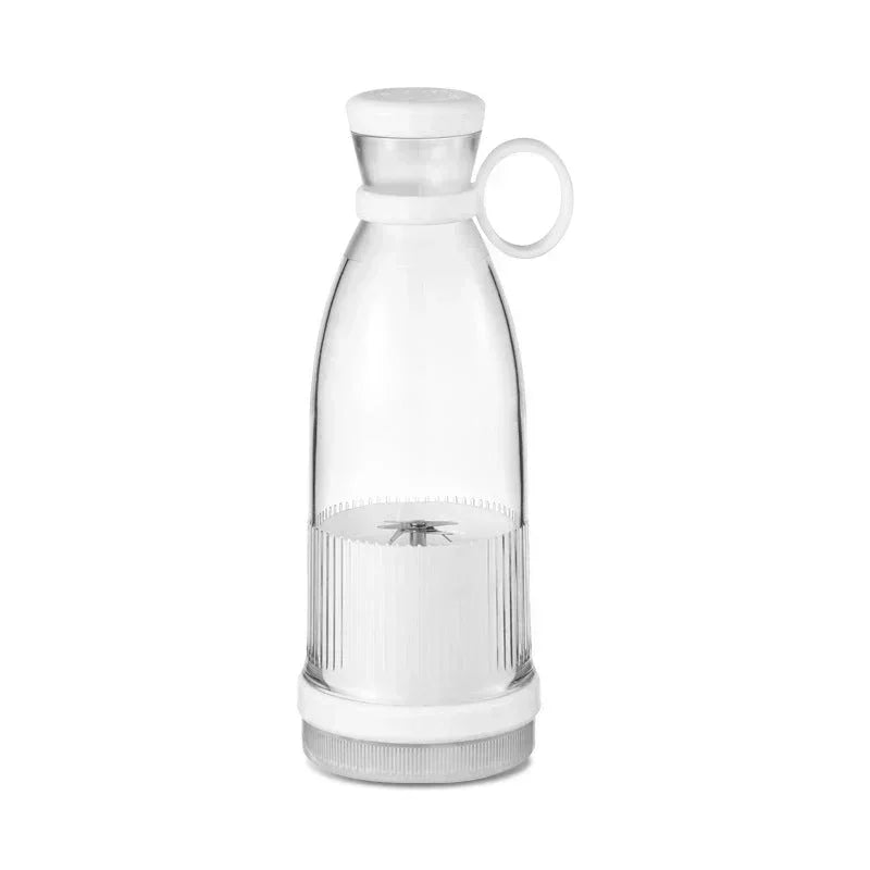 Clear portable blender bottle with white lid and ring handle, clarioy homeware product