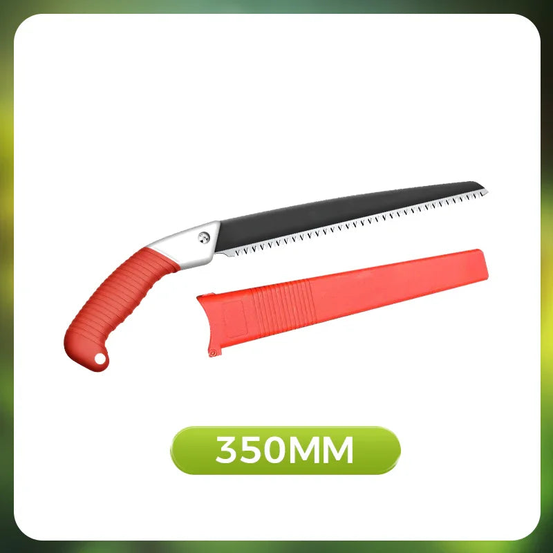 350mm hand saw with red ergonomic handle and sheath, premium auto tool by clarioy