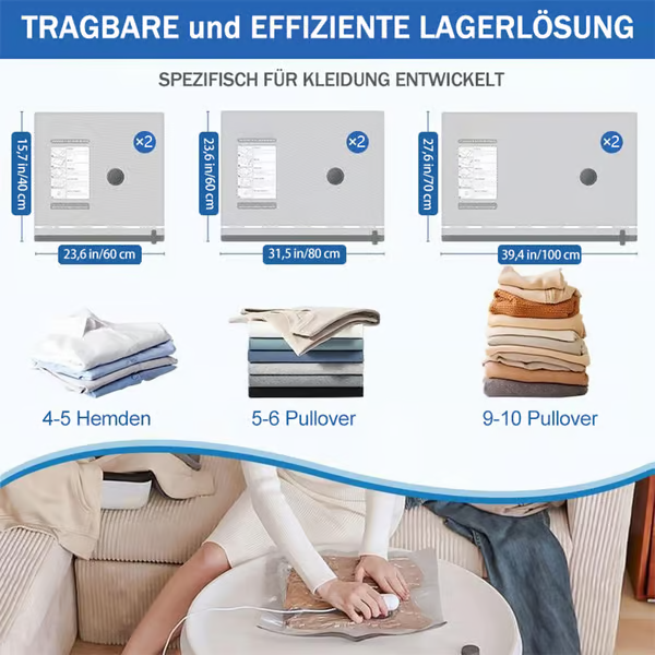 🧳 50% OFF HOT DEAL ! ⚡ Pack of 6 Compression Bags for USB Electric Vacuum Cleaner – Space-Saving Storage, Airtight Seal, Reusable & Durable 🌀