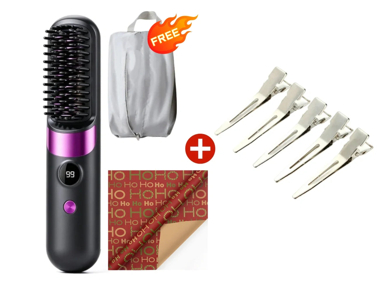🥳2026 HOT SALE🥳💞50K+ SOLD!💇‍♀️🛡️ 50% OFF! 3‑in‑1 Cordless Hair Straightening Brush – Straighten, curl & detangle with 4 heat settings. Wider teeth prevent burns – safe for daily styling! ✨🌿