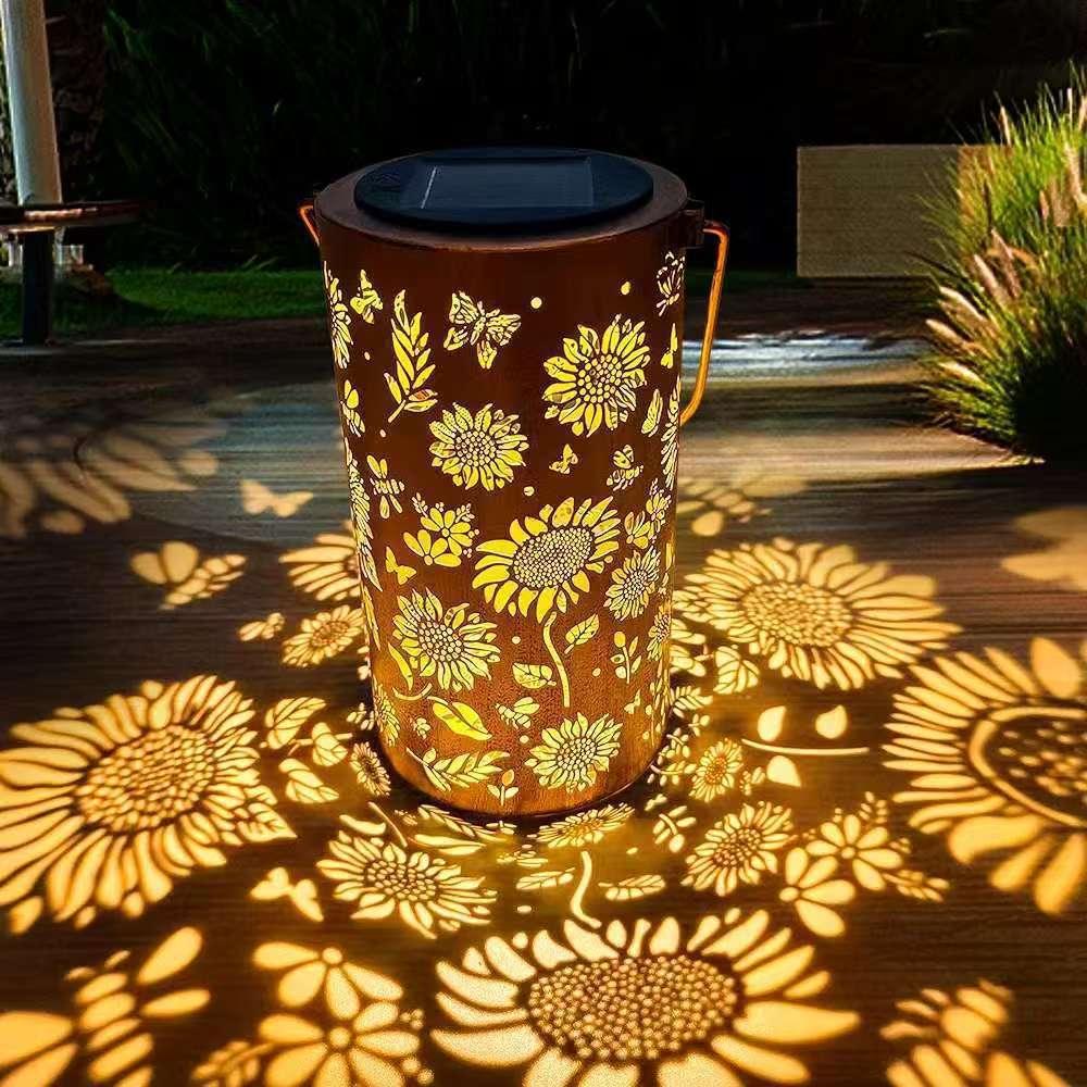 🔥SPECIAL OFFER 49% OFF-🌞Colorful solar-powered garden lantern with sunflower motif
