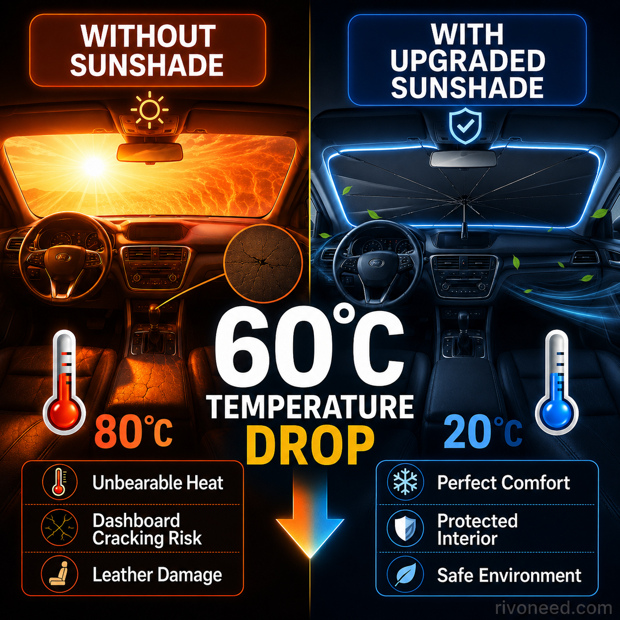 🌈 Foldable windshield sunshade