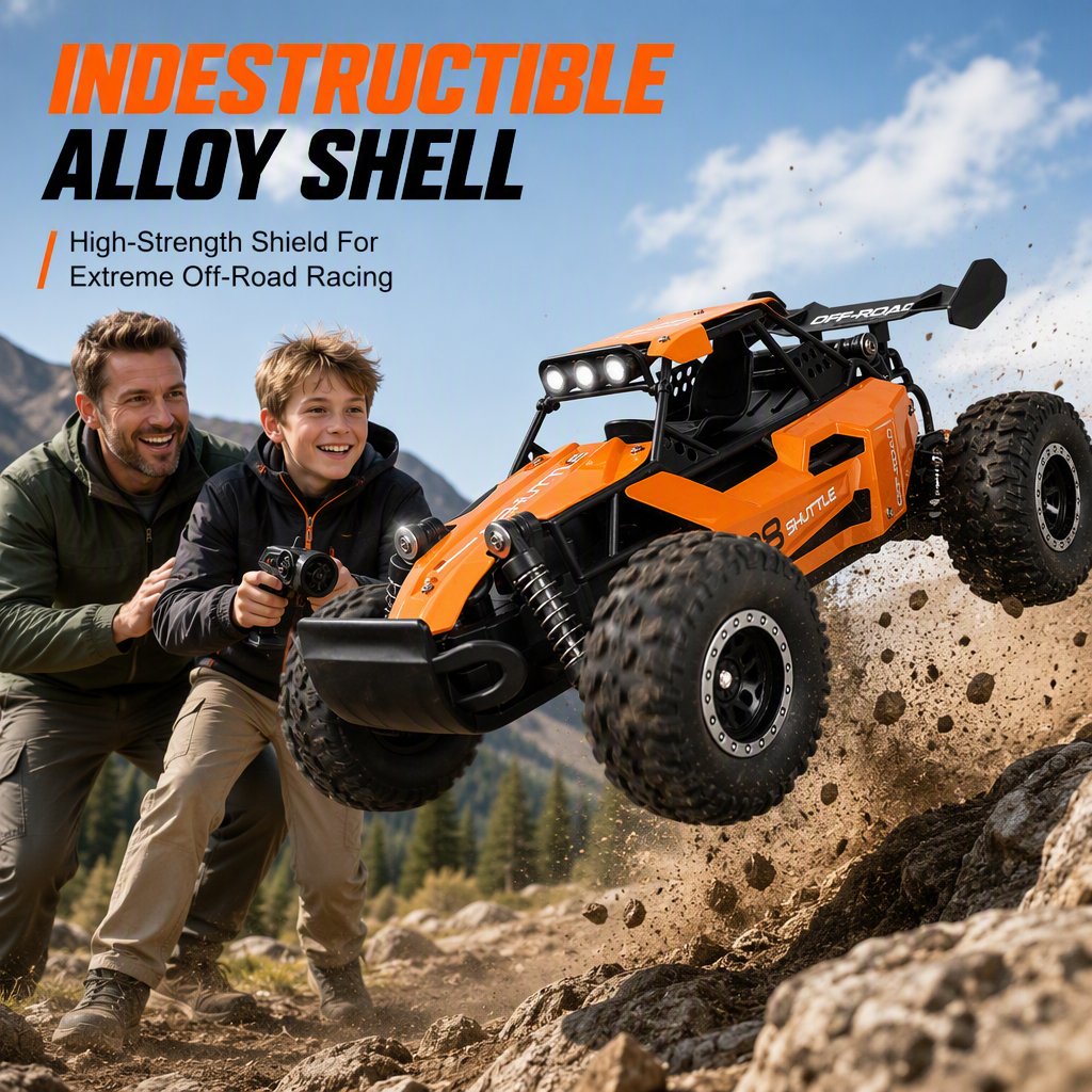 Race Any Terrain Instantly! No-Bump 4WD LED RC Car