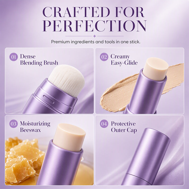 💄 LIMITED‑TIME 50% OFF! ✨ 2-in-1 Color Changing Foundation Stick with Brush – Self-Adjusting Full Coverage Concealer 🪄