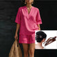 Women's Casual V-Neck Two-Piece Short Set