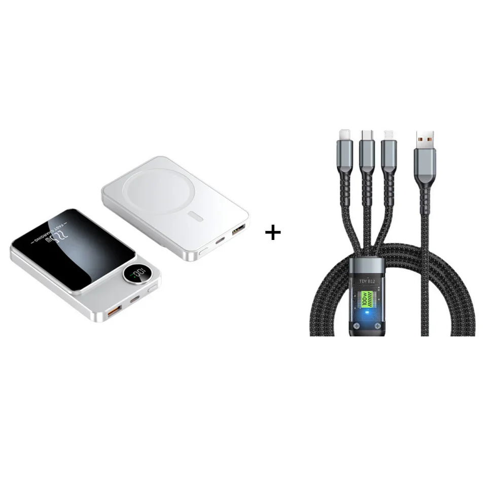 ⏰🔥LIMITED TIME 50% OFF!🔥50K+ SOLD!🔋✨Professional Magnetic Charger for Travelers & Professionals 🧲| 22.5W Wired & 15W Wireless | 10,000 mAh | Fast Delivery💥