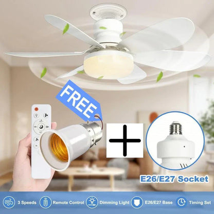 ⏳LAST DAY SALE 50% OFF🔥40W LED Ceiling Fan Light – 20.5” Ultra-Quiet with Remote 🎯 | E27 + FREE B22 Adapter 🔌 | For Bedroom 😴, Kitchen 👩‍🍳 & Garage 🛠️