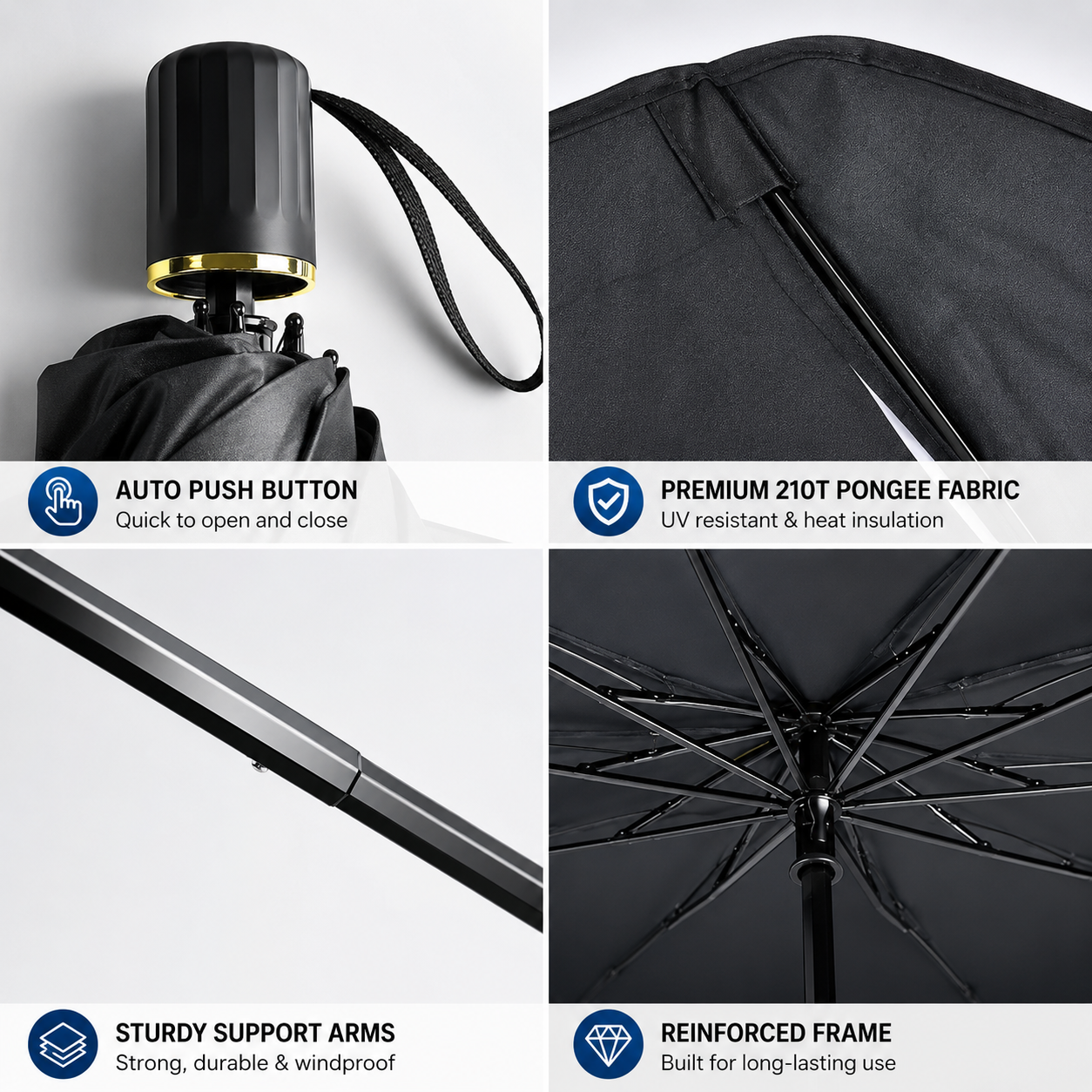 ⏰🔥LIMITED TIME 50% OFF!🔥50K+ SOLD! Upgraded Car Windshield Sun Shade Umbrella