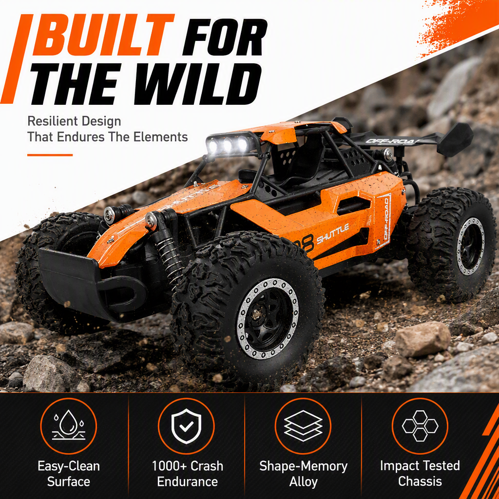 Race Any Terrain Instantly! No-Bump 4WD LED RC Car