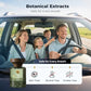 Happy family driving in car with botanical car air freshener, non-toxic alcohol-free, clarioy