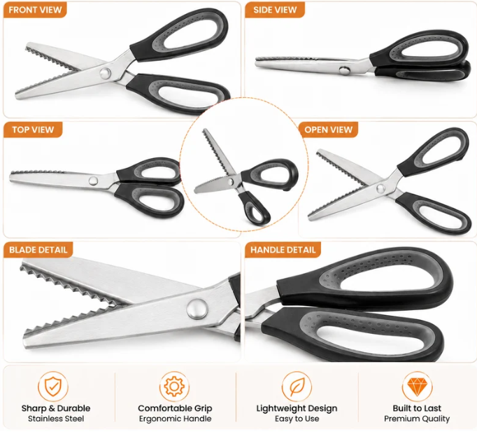 🥳2026 HOT SALE💞50K+ SOLD!✨  DIY Serrated Sewing Scissors – Precise and Easy to Use
