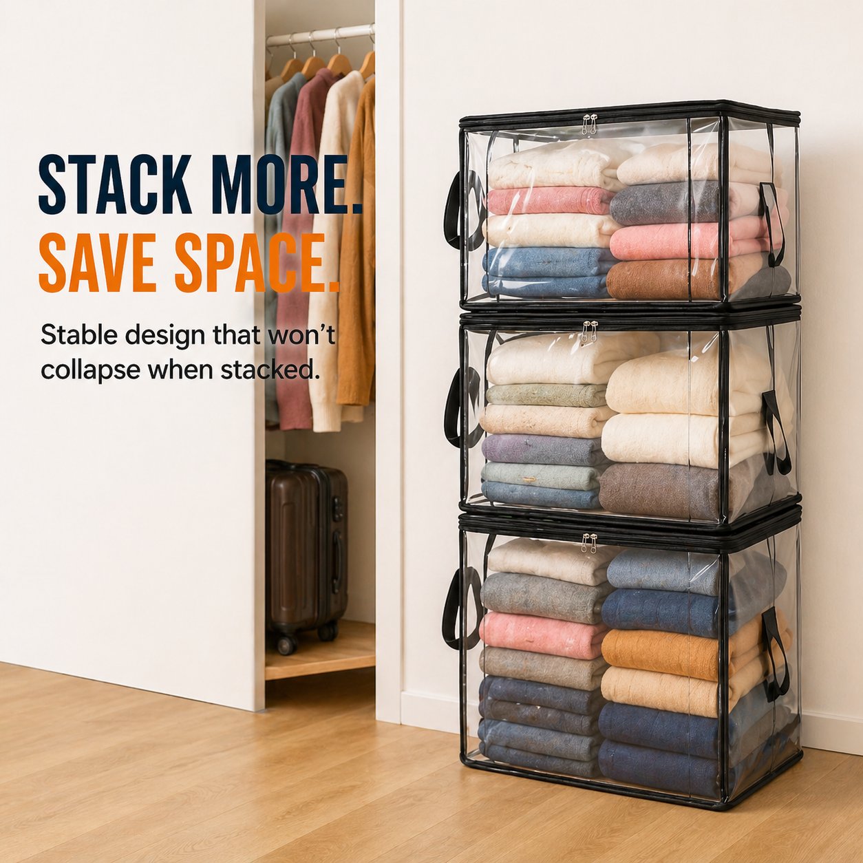 🎁 2026 Sale 50% OFF📦Large Heavy-Duty Thick Plastic Clear Storage Bag for Clothes, Moving & Storage