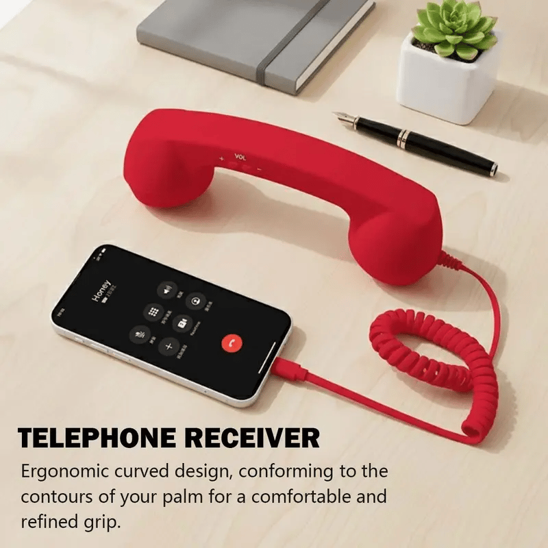 🤣 50% OFF! ✨ Retro Vintage Telephone Handset – Plug & Play Type-C Connection, HD Speaker & 1m Extension Cable – Up to 99% Less Radiation for Long Calls 📞
