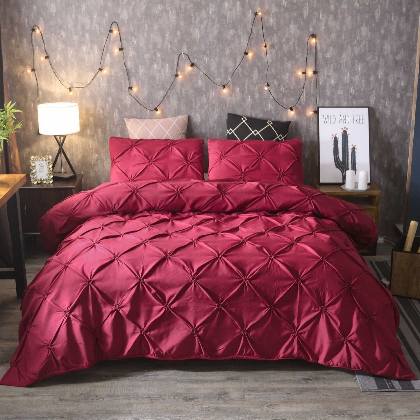 💗Last day of sale – 50% off⚡Bedsure Soft Pintuck Duvet Set