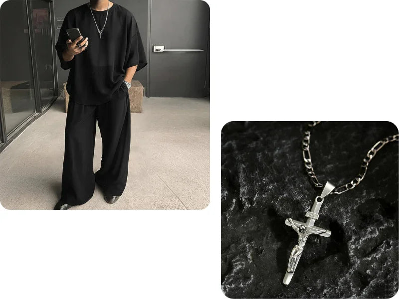🎁2026 New Arrivals 50% OFF💥Men's T-Shirt & Wide-Leg Pants 2-Piece Set
