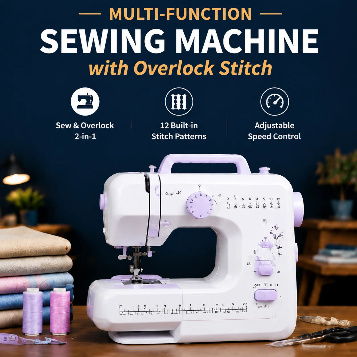 🧵 50% OFF! 🛍️ Mini Sewing Machine for Home – 12 Stitches, Durable & Compact – Ideal for Repairs & DIY Projects ✂️