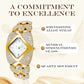 Gold rhinestone luxury watch with alloy strap, mineral glass, quartz movement by clarioy.