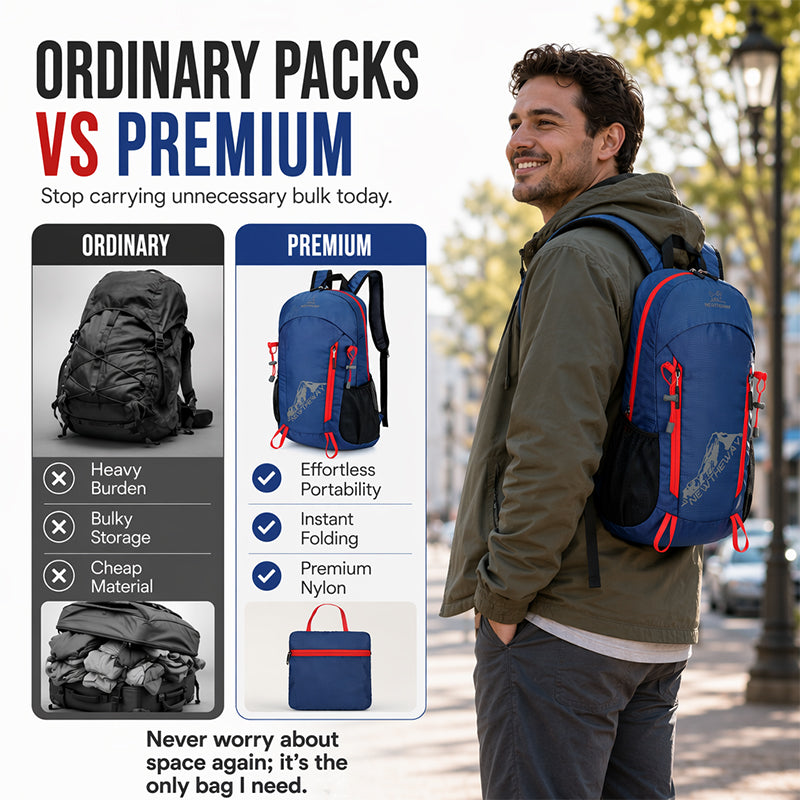 🏆 Last Day Special Price ! 🎒Foldable Waterproof Camping Backpack