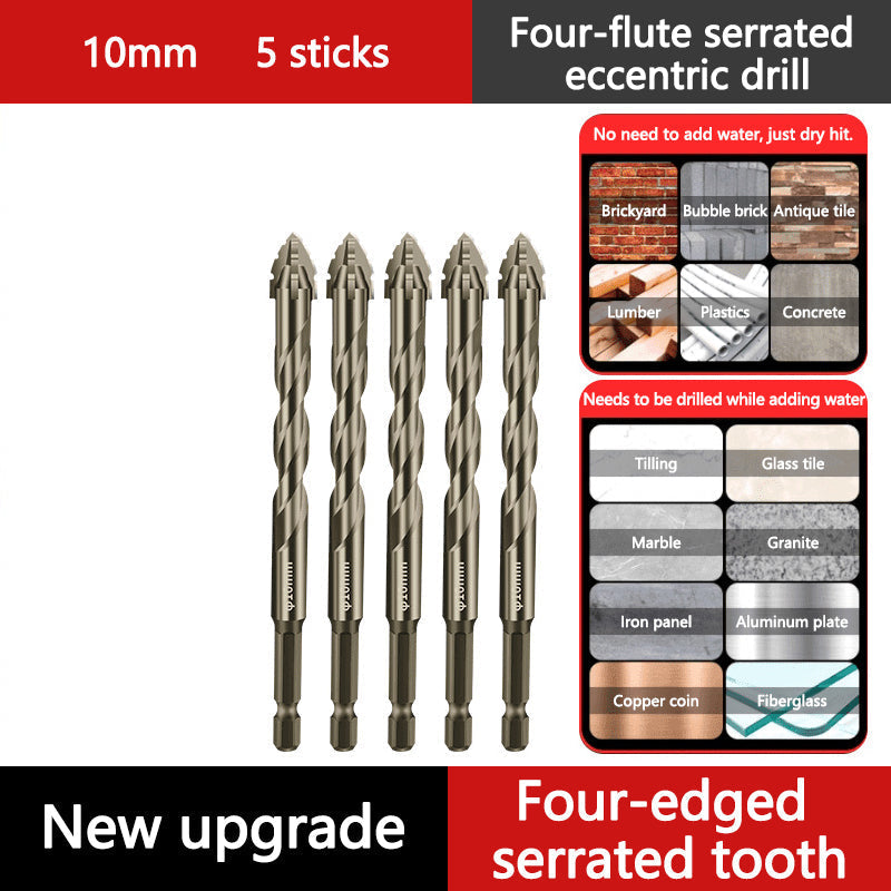 🔥Upgraded Eccentric Four-Flute Drill Bit for Ceramic, Glass, Marble, and Metal - clarioy