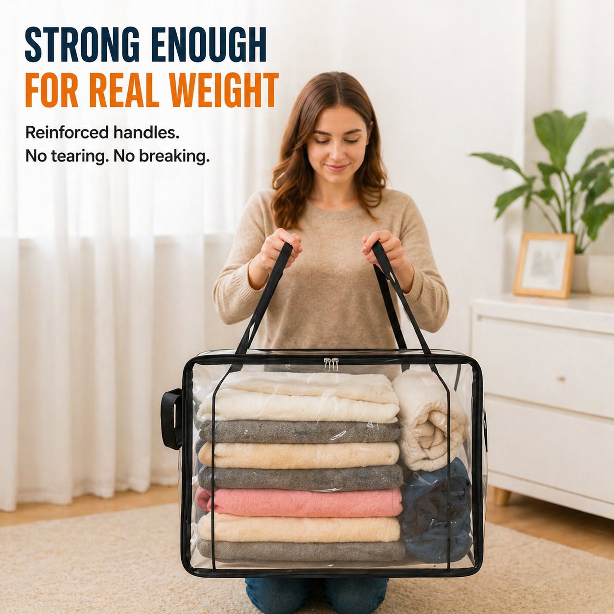 🎁 2026 Sale 50% OFF📦Large Heavy-Duty Thick Plastic Clear Storage Bag for Clothes, Moving & Storage
