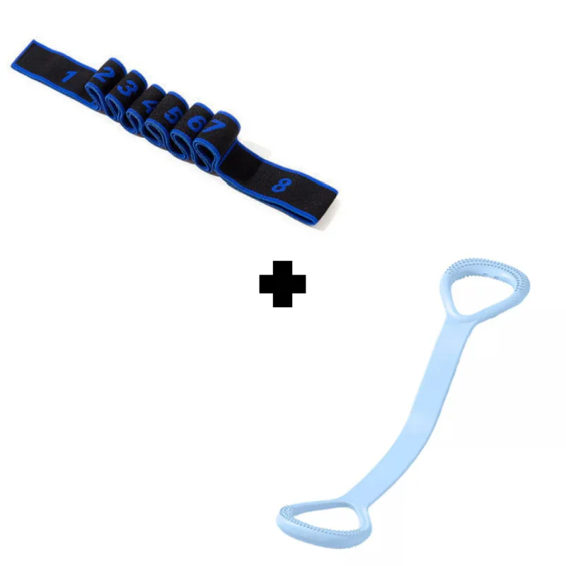 Clarioy stretching band and blue resistance band combo for home fitness or physical therapy